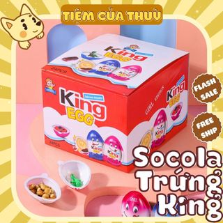 Hộp 24 Quả Trứng King Egg Nhân Kẹo Socola, Vỉ Trứng Kẹo Socola Trẻ Em, Tiệm ăn vặt Thuỳ Bùi