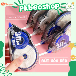 Bút xóa kéo mini dài 30m Pkbeoshop cuộn băng xóa cầm tay vỏ trong tẩy xóa nhanh tiện lợi BX03