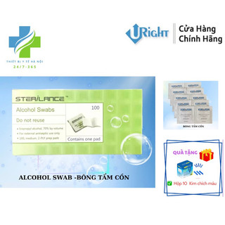 ♻️ Hộp 100 miếng gạc tẩm cồn sát khuẩn, bông tẩm cồn y tế, cồn khô Alcohol Swabs dùng trong y tế