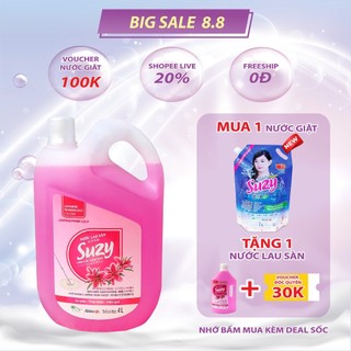 Nước lau sàn nhà SUZY Nhật Bản 4L diệt khuẩn,đuổi muỗi an toàn cho bé chống trơn trượt - thành phần HỮU CƠ.