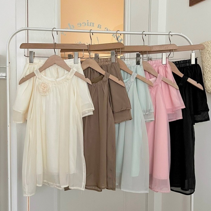 Set áo kiểu tiểu thư chất voan tơ kèm chân váy xoè bánh bèo nữ tính B378 SUTANO | BigBuy360 - bigbuy360.vn