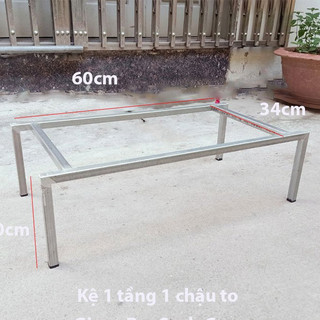 Kệ trồng rau sạch 1 tầng đặt chậu to thông minh hau thùng xốp to, kệ hàn liền chắc chắn GiongRauSach