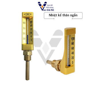 Nhiệt kế công nghiệp, nhiệt kế chân thẳng, nhiệt kế góc L đồng DK dùng cho HVAC, lò hơi
