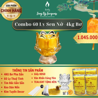 Nến bơ cúng phật - combo 60 ly sen nở lớn - nguyên liệu làm nến bơ cúng dường tại nhà - nến bơ song kỳ