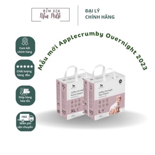 *Mã Video* Combo 2-3 thùng (4-6 bịch-mix size nhắn shop ạ) Bỉm chuyên đêm Applecrumby Overnight thấm cực tốt đủ size