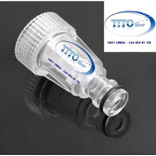 Cút lọc nước nối với dây hút máy rửa xe