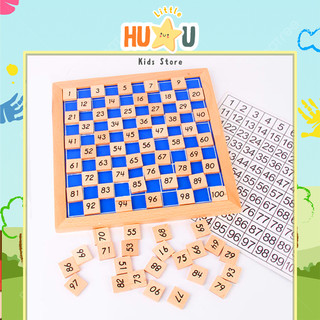 Đồ chơi trẻ em Huxu giáo cụ montessori bảng đếm số từ 1 đến 100 giúp bé phát triển khả năng tính toán , tư duy hình khối