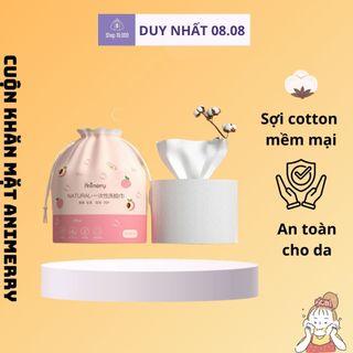 Khăn lau mặt dùng 1 lần dạng cuộn 40 tờ - Khăn giấy Animerry lau khô/lau ướt