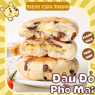 Bánh mì đậu đỏ sốt phô mai, bánh đậu đỏ nguyên hạt, bánh mì teppanyaki nhân đậu đỏ