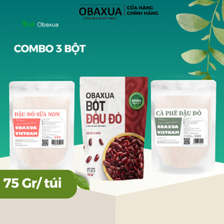 Combo 3 bột gồm bột đậu đỏ, đậu đỏ sữa non, đậu đỏ cà phê obaxua cho làn da mềm mại & rạng rỡ