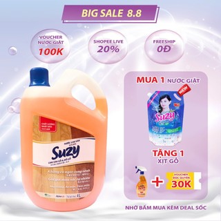 Nước lau đồ gỗ và sàn gỗ chuyên dụng Suzy Nhật Bản 4Kg - thành phần Hữu Cơ