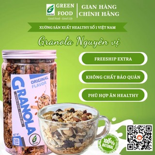 Granola ăn kiêng Nguyên vị GreenFood, Ngũ cốc ăn kiêng giảm cân không đường dành cho người tiểu đường, keto/das,eatclean