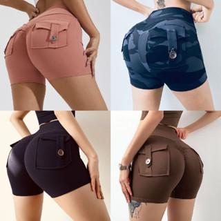 Quần short đùi chun mông túi hộp cạp cao tập gym yoga erobic zumba cao cấp co giãn mềm mại YOU SPED (QL032)