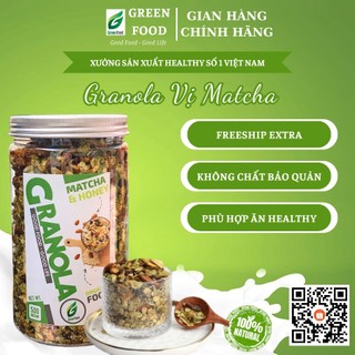 Granola giảm cân vị Matcha GreenFood, Ngũ cốc ăn kiêng không đường dành cho người giảm cân, tiểu đường,keto/das,eatclean
