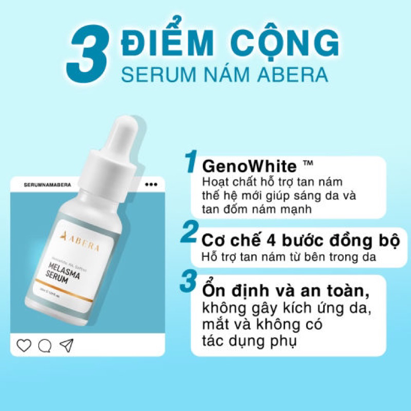 2 Hộp Serum Nám Da Abera - Đánh Tan Nám Sạm, Tàn Nhang, Đồi Mồi Lâu Năm