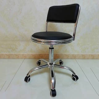 Ghế xoay spa, lễ tân, makeup, học tập, làm việc lưng da PVC chân thép mạ TM014