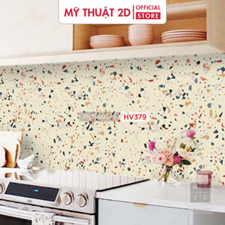 Set 2 mét Decal Terrazzo trang trí dán bếp, dán tường CB2205_kt 200x60cm