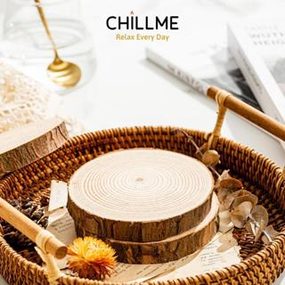  Đế lót ly nến thơm bằng gỗ chillme chất liệu tự nhiên phong cách vintage cao cấp 