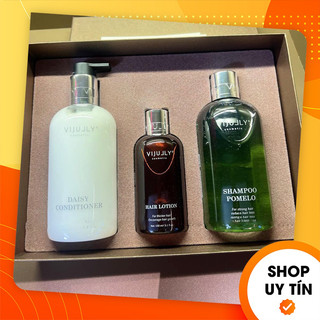 Combo Dầu Gội Bưởi Vijully dưỡng tóc - kích mọc tóc (Dầu gội + Dầu xả + Xịt tinh dầu bưởi Vi Jully Cosmetic)