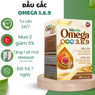 Viên nang dầu gấc danipharm sản phẩm omega 3-6-9 bổ sung vitamin hộp 50 viên