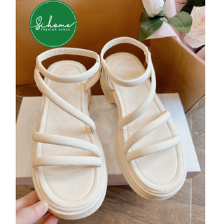 Giày sandal nữ quai chéo da si sáp mềm mịn đế su 5PH êm chân hậu bo chun-dép nữ