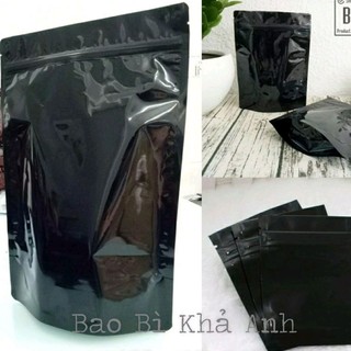 TÚI ZIP MÀU ĐEN - TÚI ZIPPER MÀU ĐEN - TÚI ZIPPER ĐÁY ĐỨNG MÀU ĐEN (1KG) - BBKHAANH