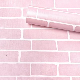 [CÓ ẢNH THẬT] 10m Giấy dán tường Gạch Hồng có sẵn keo khổ 45cm