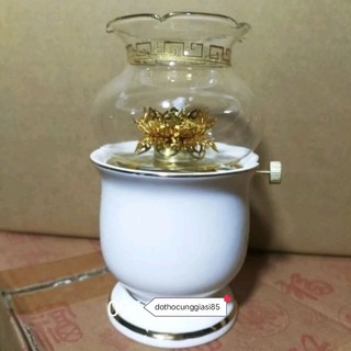 Đèn dầu đá trắng bộ thờ cúng lư hương bát nhang bình hoa đĩa trái cây bộ áng chung nước đèn dầu đá trắng thờ cúng