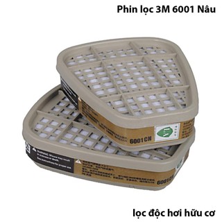 3M 6001 - 1 cặp Phin lọc 3M 6001CN - chống độc, hơi hữu cơ, hơi acid dùng cho mặt nạ phòng độc 2 phin hãng 3M