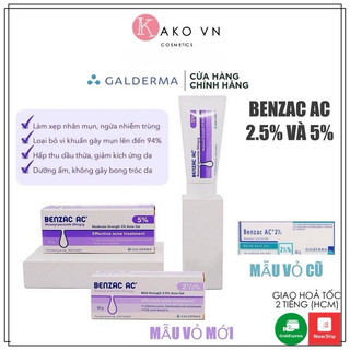 ( Có bán sỉ có bill ) Gel chấm giảm mụn Benzac 2.5% và 5% Benzoyl Peroxide 15g/60g