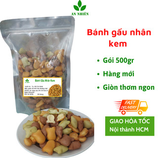 Bánh gấu nhân kem thơm ngon gói 500gr
