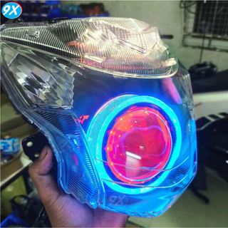 🎉Hot🎉 Choá Satria, Raider Fi, GSX150 Bandit Lên Sẵn Bi Led Red Pro 2.0, Kenzo S500Pro, S900Pro