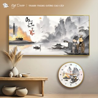 Tranh tráng gương GIA CÁT LƯỢNG, LƯU BỊ, HẠT NHÂN Có Khung, Để Bàn, Treo Tường, Nhiều Kích Thước