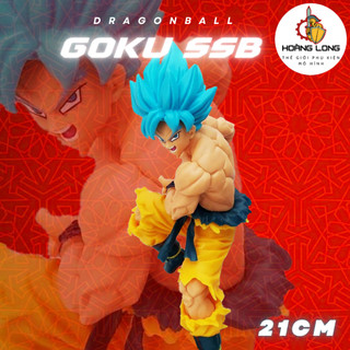 Mô hình Dragonball, Goku Super Saiyan Blue 21cm, figure SSB 7 Viên Ngọc Rồng, trang trí bàn học (phụ kiện Hoàng Long)