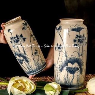  Lọ hoa -  Bình gốm cắm hoa men rạn gốm sứ Bát Tràng 