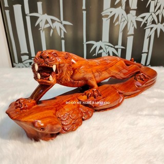 Tượng con hổ phong thủy gỗ hương 40 cm