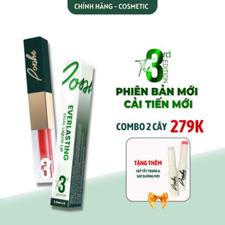 (MUA 2 GIẢM 95K) Son Kem 2 Đầu Posshe Siêu Lì Không Trôi - Mua 2 Cây Tặng Sáp Dưỡng Và Sáp Tẩy Trang Posshe Chính Hãng