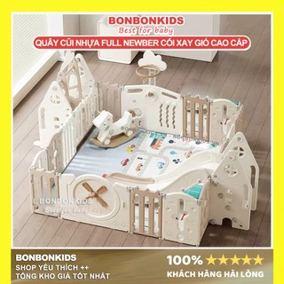 (CÓ BẢNG VẼ) Quây cũi nhựa gấp gọn Full set quây cối xay gió cho bé dày dặn chắc chắn