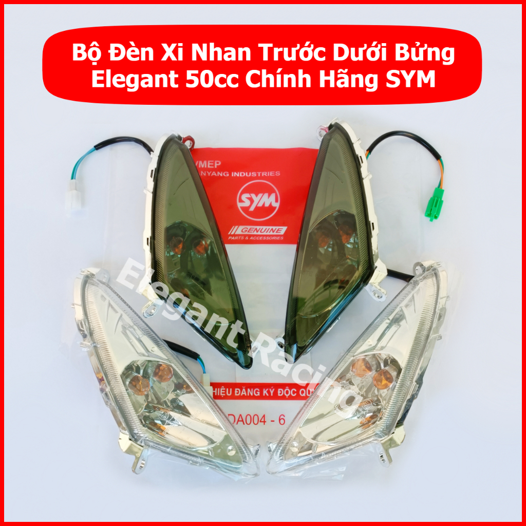 Bộ Đèn Xi Nhan Trước Elegant 50cc Chính Hãng SYM Đời Dưới Bửng
