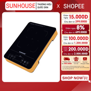 BẾP HỒNG NGOẠI CẢM ỨNG SUNHOUSE SHD6015 - 2000W, không kén nồi chảo, bảo hành 12 tháng