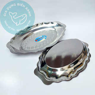  Dĩa hột xoài inox làm bò kho hấp cá đa năng loại dầy đẹp - Đĩa làm bò né bò kho 