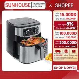 NỒI CHIÊN KHÔNG DẦU SUNHOUSE SHD4035 - Dung tích siêu lớn | Tự ngắt điện khi quá tải | BH 12 tháng