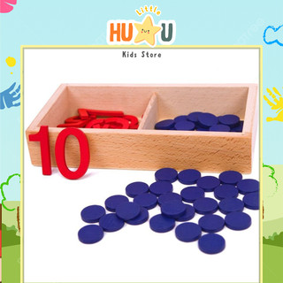 Hộp chấm tròn và số bản chuẩn - Giáo cụ Montessori