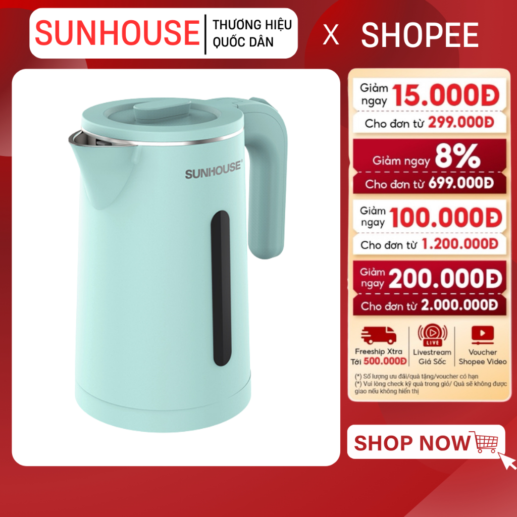Gợi ý ấm điện siêu tốc Sunhouse Official Store đáng mua nhất
