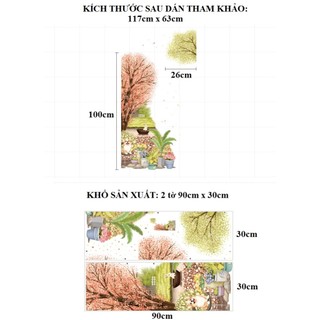 Decal dán tường hoa lá nhiệt đới