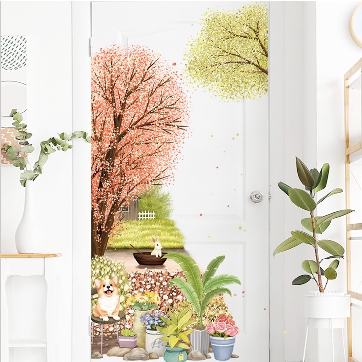 Decal dán tường hoa lá nhiệt đới