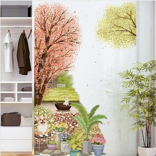 Decal dán tường hoa lá nhiệt đới