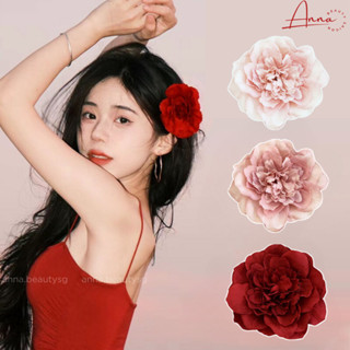  Kẹp tóc hoa mẫu đơn size to form xòe loại 1 bông hoa kẹp tóc dịu dàng nữ tính 