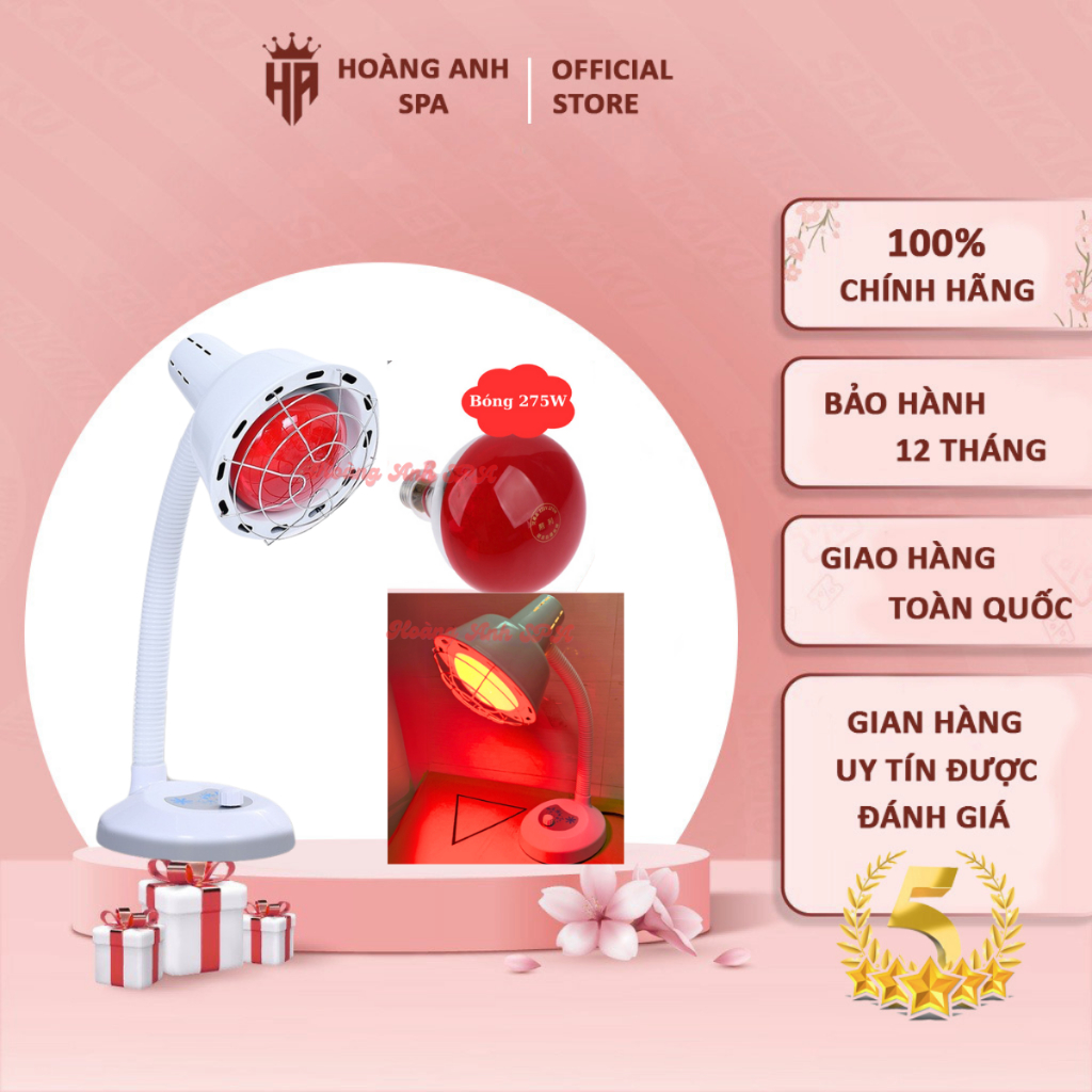 Đèn hồng ngoại tri liệu, thông tắc tia sữa mini | Đèn hồng ngoại chân thấp bóng 275W