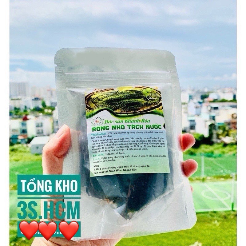 Rong Nho Tách Nước  KHÁNH HÒA - NHA TRANG - Công Nghệ Tách Nước Tiêu Chuẩn Nhật Bản (gói 25g / 100g) ăn kèm xốt